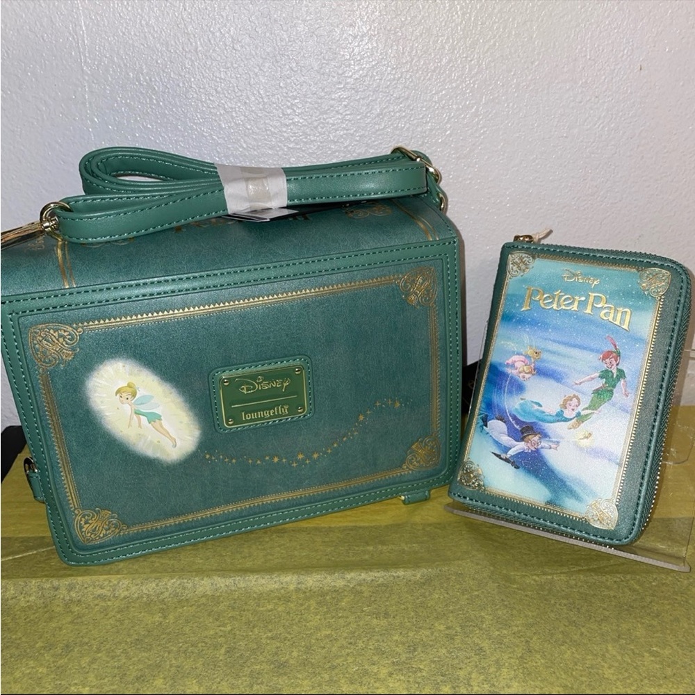 Loungefly Disney Peter Pan Book Series Convertible Crossbody Backpack and Wallet